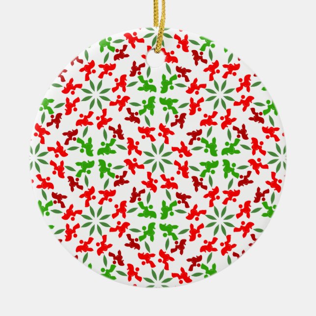 Christmas Poodles Keramik Ornament (Vorne)