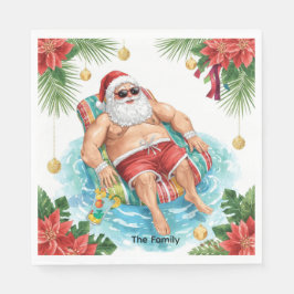Christmas Pool Party with Santa Claus  Serviette