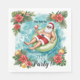 Christmas Pool Party with Santa Claus  Serviette