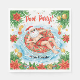 Christmas Pool Party with Santa Claus  Serviette