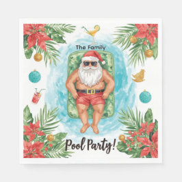 Christmas Pool Party with Santa Claus  Serviette