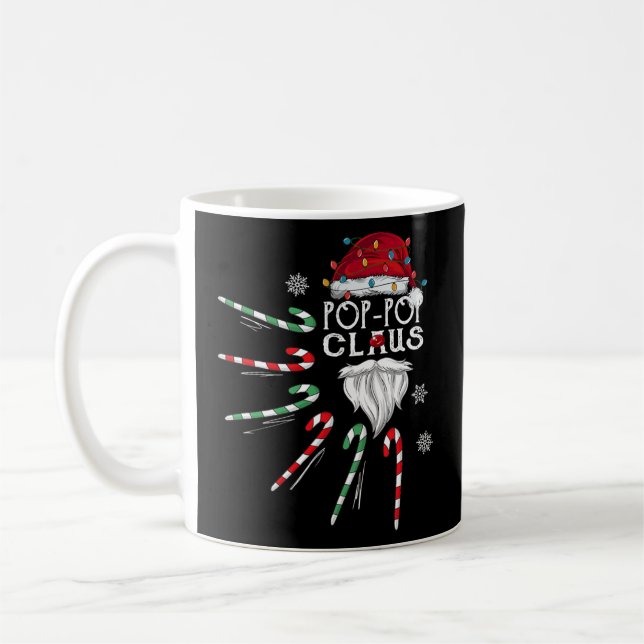 Christmas Pop Pop Claus Pop Pop Beard Candy Cane Kaffeetasse (Links)