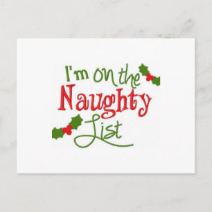 CHRISTMAS *POST-KARTE* ICH BIN AUF DER NAUGHTLOSIS FEIERTAGSPOSTKARTE