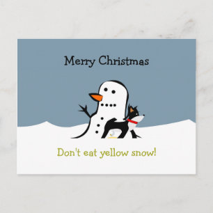 Christmas Postcard - Don't eat yellow snow! Postkarte