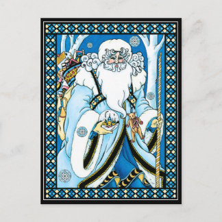 Christmas Postcard: Father Christmas with Gifts Feiertagspostkarte