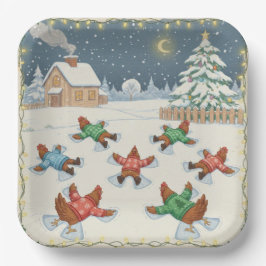 Christmas Poultry in Motion, Paper Plates Pappteller