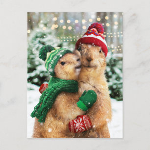 Christmas Prairie Dogs Einladungspostkarte