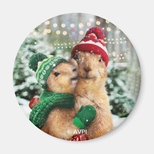 Christmas Prairie Dogs Magnet (Vorne)