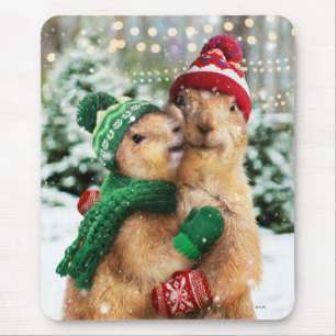 Christmas Prairie Dogs Mousepad