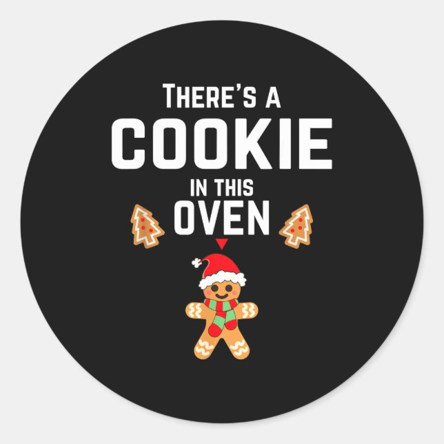 Christmas Pregnancy Announcemen Mommy Mom To Be  Runder Aufkleber (Vorderseite)