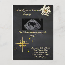 Christmas Pregnancy Chalkboard Invitation Postkarte