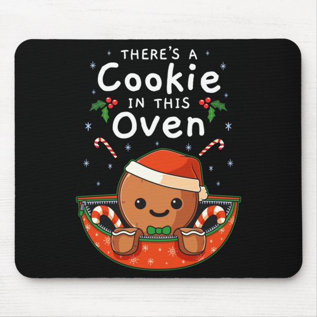 Christmas Pregnancy Gingerbread Man Baby Cookie In Mousepad (Vorne)