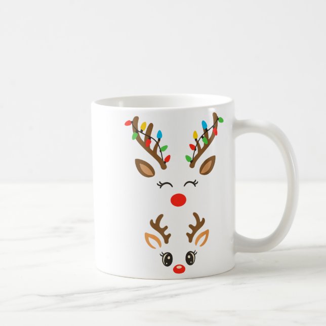 Christmas Pregnancy Reindeer Xmas Lights New Mom T Kaffeetasse (Rechts)