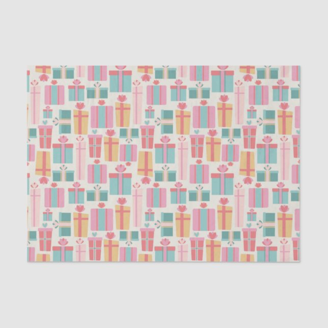 Christmas Present Abstract Pattern Pastel Colors Seidenpapier (Vorderseite)