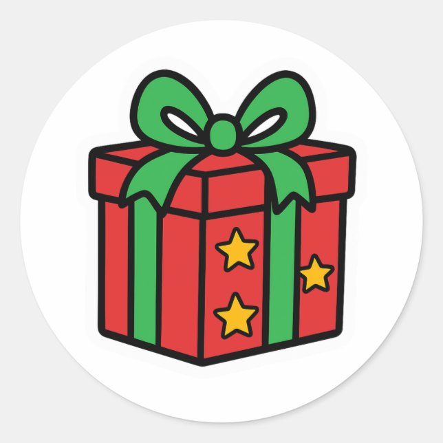 Christmas present runder aufkleber (Vorderseite)
