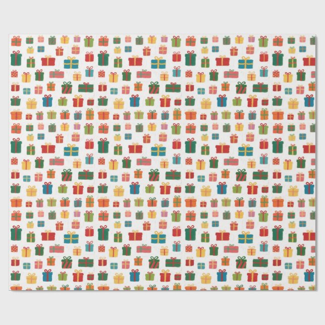 Christmas Presents And Colourful Gifts Packaging Geschenkpapier (Flach)