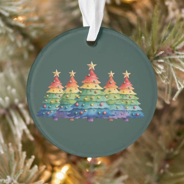 Christmas Pride Rainbow LGBTQ Equal Rights Gay  Ornament (Baum)