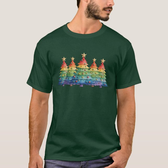 Christmas Pride Rainbow LGBTQ Equal Rights Gay  T-Shirt (Vorderseite)