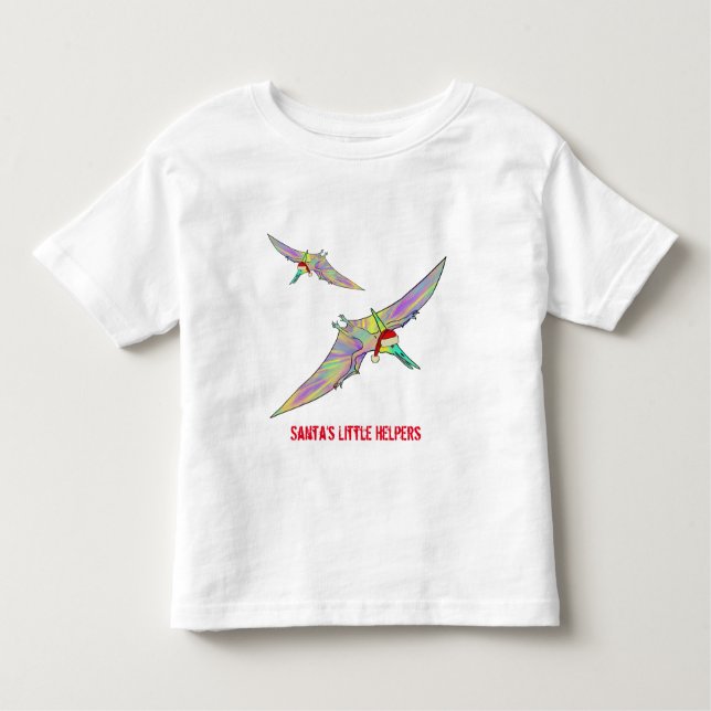 Christmas Pterodactyl Dinosaur Funny Santa Slogan Kleinkind T-shirt (Vorderseite)