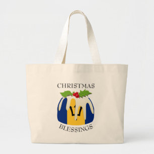 Christmas Pudding BARBADOS FLAG Jumbo Stoffbeutel