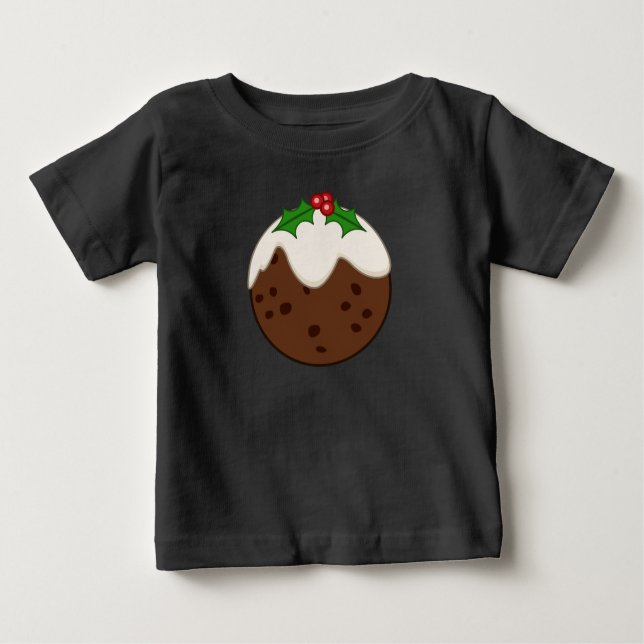 Christmas Pudding Illustrative Art Baby T-shirt (Vorderseite)