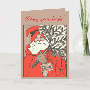 Christmas Pudding und germanischer Weihnachtsmann- Karte