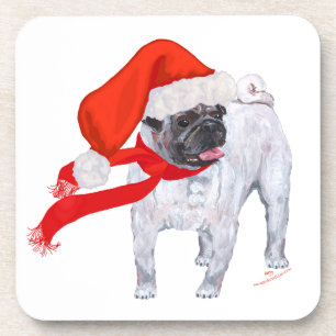 Christmas Pug Getränkeuntersetzer