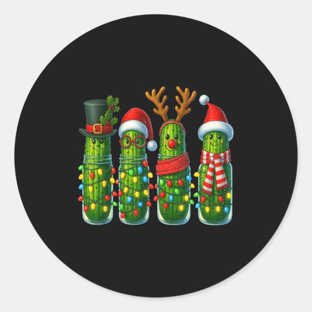 Christmas Pun Ckle Lights Funny Vegetable Holiday  Runder Aufkleber (Vorderseite)