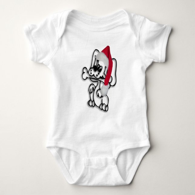 Christmas Puppy Baby Strampler (Vorderseite)