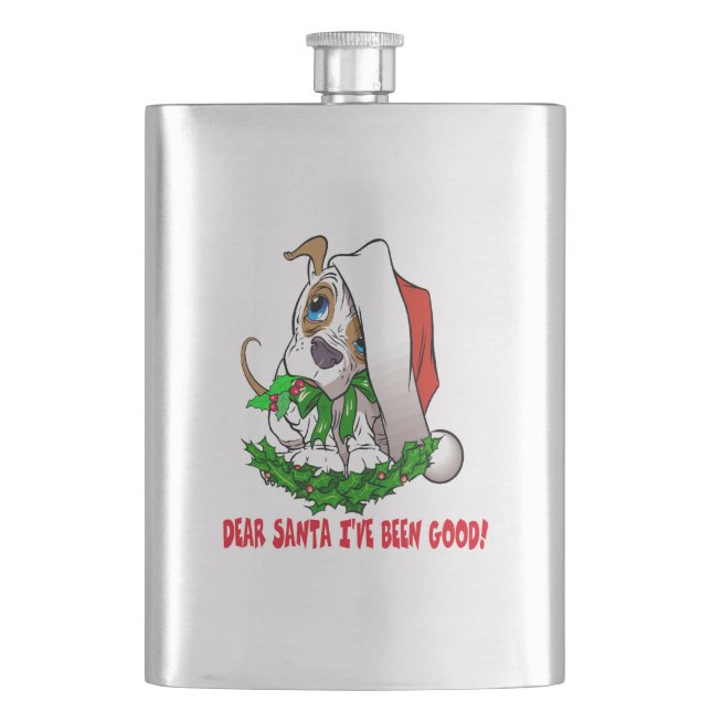 Christmas Puppy Flasche Flachmann (Vorderseite)