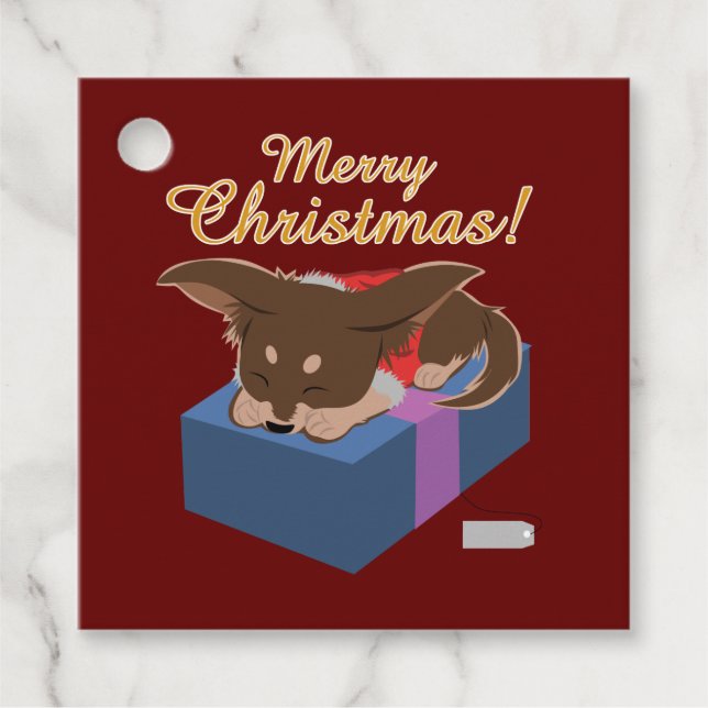 Christmas Puppy Geschenkanhänger (Vorderseite)