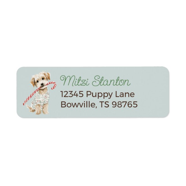 Christmas Puppy in a Scarf address label (Vorne)