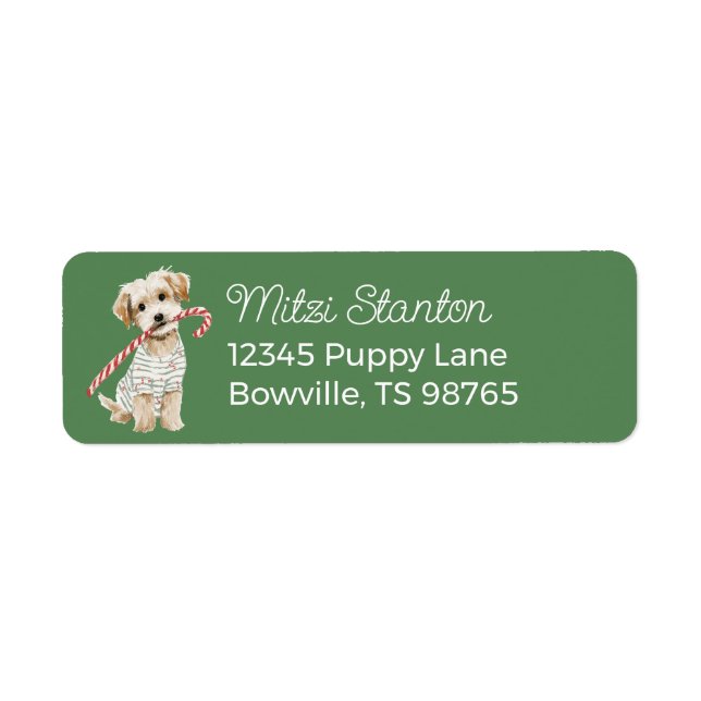 Christmas Puppy in a Scarf address label (Vorne)