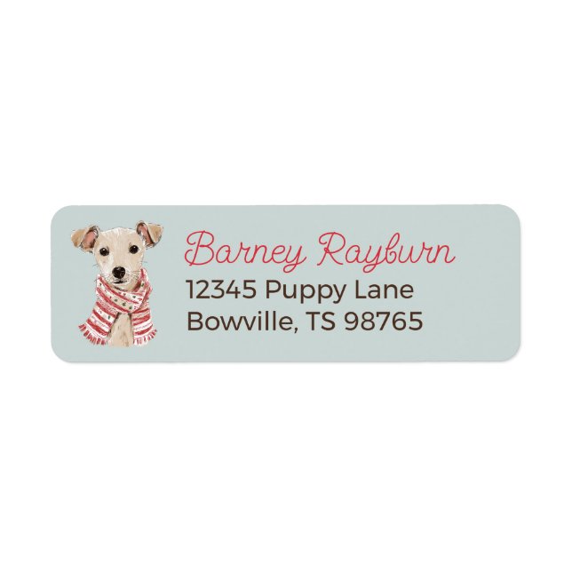 Christmas Puppy in a Scarf address label (Vorne)