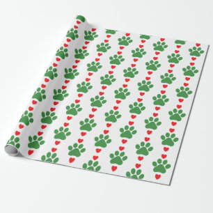 Christmas Puppy Paw Muster Geschenkpapier