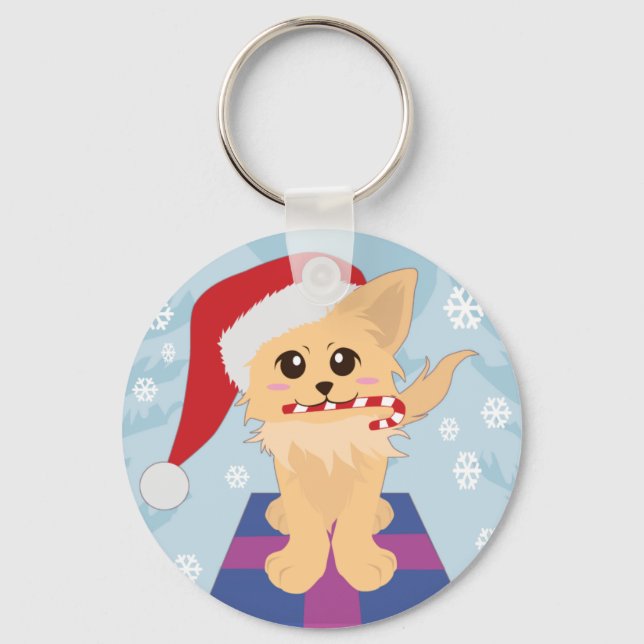 Christmas Puppy Schlüsselanhänger (Vorderseite)