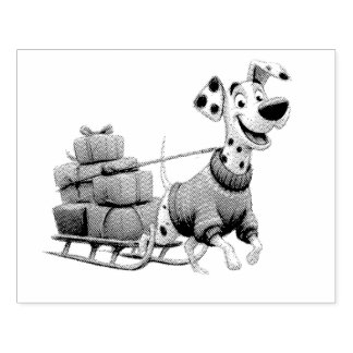 Christmas puppy with Sled Gummistempel
