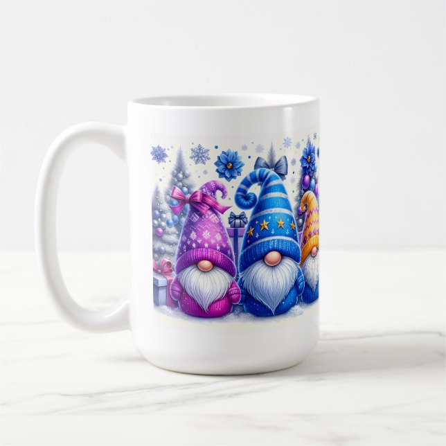 Christmas Purple & Blue Gnomes Kaffeetasse (Links)
