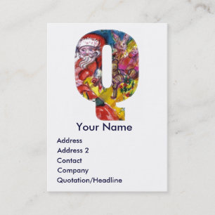 CHRISTMAS Q SCHREIBEN / SANTA MIT GIFTMONOGRAM VISITENKARTE