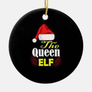 Christmas Queen Elf Familie Funny Geschenk Pajama Keramik Ornament