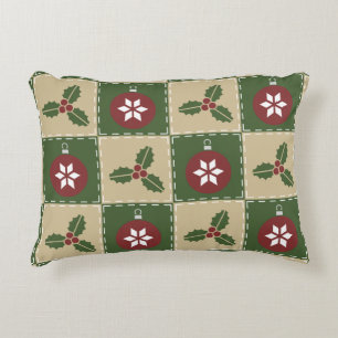 Christmas Quilt Accent Pillow Dekokissen