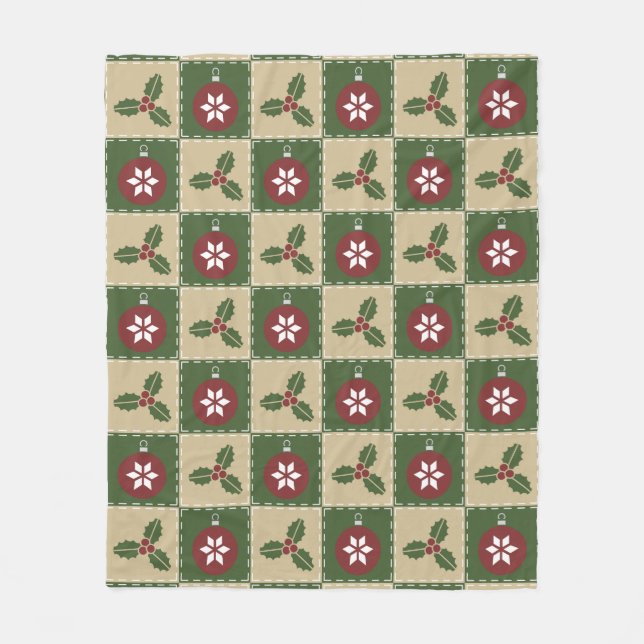 Christmas Quilt Fleece Blanket (Vorderseite)