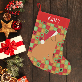 Christmas Quilt Fox Red Labrador Puppy Kleiner Weihnachtsstrumpf