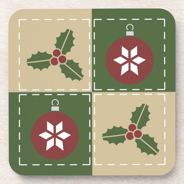 Christmas Quilt Square Untersetzer (Vorderseite)