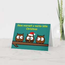 Christmas Quirky Owls Feiertagskarte