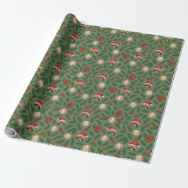 Christmas Raccoon Baseball Wrapping Paper Geschenkpapier