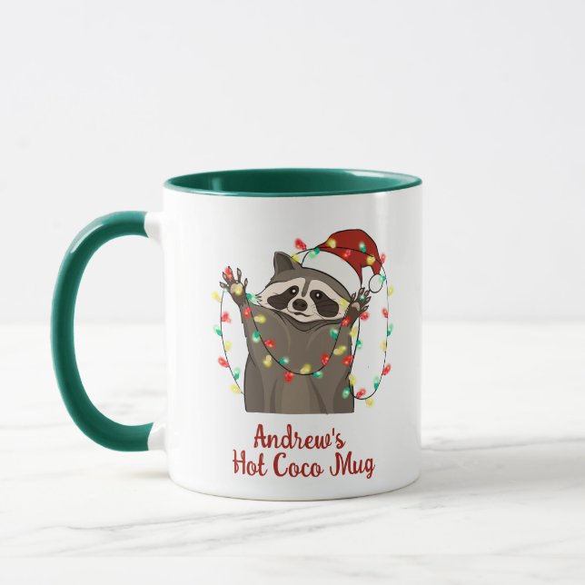 Christmas Raccoon Hot Coco Tasse (Links)