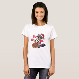 Christmas raccoon stealing a soccer ball T-Shirt