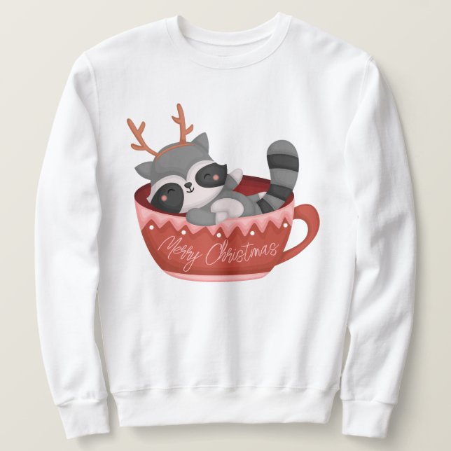 Christmas Racoon Sweatshirt (Design vorne)