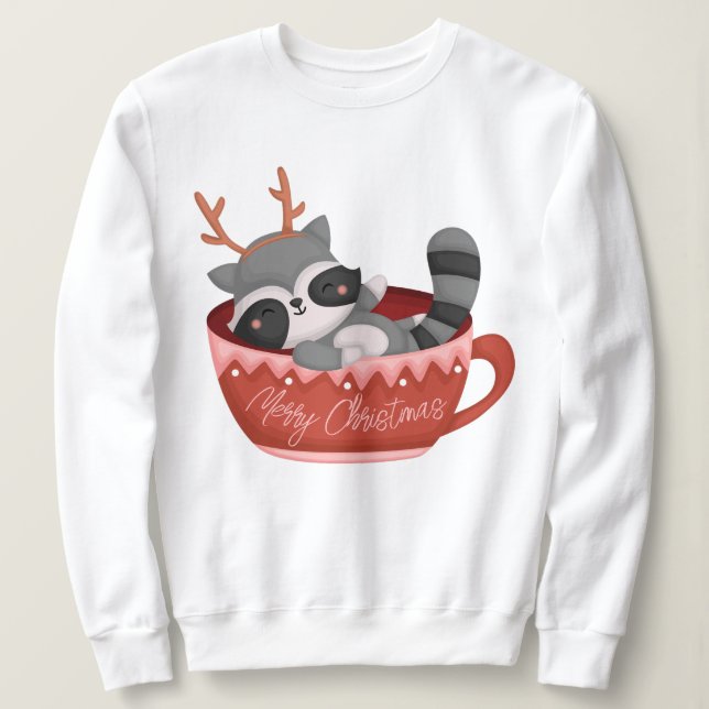 Christmas Racoon Sweatshirt (Design vorne)